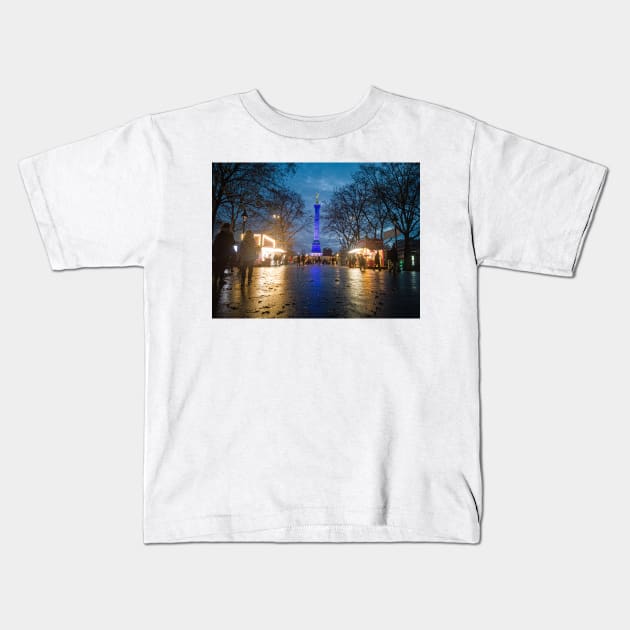 Monument by night - Paris capital of France - Europe Kids T-Shirt by Noamdelf06